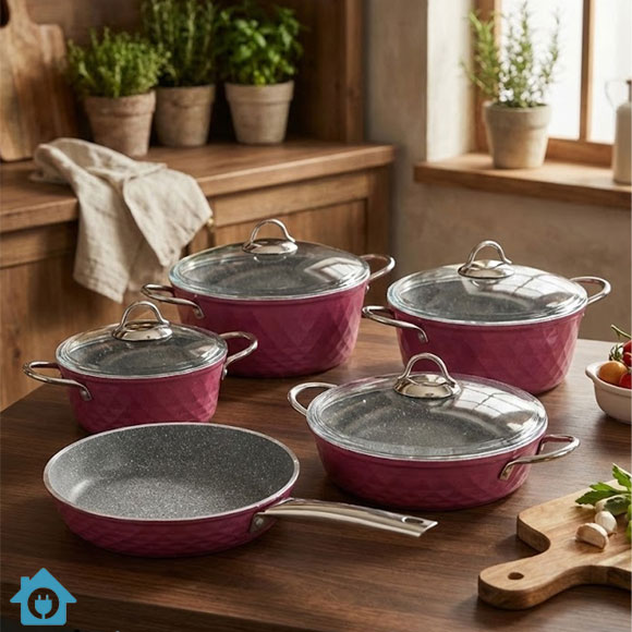 Falez Granite Non Stick Cookware Set 9 Pcs – Made in Turkey 1 Falez Granite Non Stick Cookware Set 9 Pcs – Made in Turkey