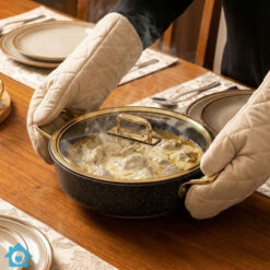 Falez Premium Granite Non Stick Cookware Set 9 Pcs – Black & Gold 9 Falez Premium Granite Non Stick Cookware Set 9 Pcs