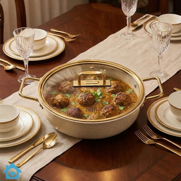 Falez Premium Granite Non Stick Cookware Set 9 Pcs Golden Edition 3 Falez Premium Granite Non Stick Cookware Set 9 Pcs Golden Edition