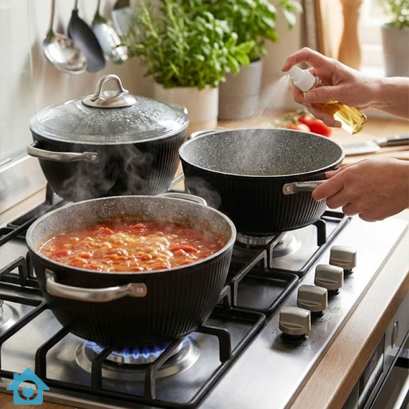 Falez Premium Non Stick Cookware Set 9 Pcs – Made in Turkey 3 Falez Premium Non Stick Cookware Set 9 Pcs