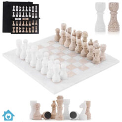 Handmade Marble Chess Board Game Set – 12 Inch