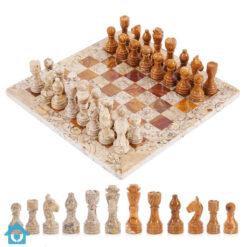 Handmade Marble Chess Board Game Set – 12 Inch