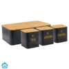 HausRoland Deluxe Bread Box & Jars Set - Black
