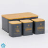 HausRoland Deluxe Bread Box & Jars Set - Grey