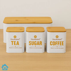 HausRoland Deluxe Bread Box & Jars Set - White