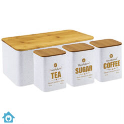 HausRoland Deluxe Bread Box & Jars Set - White
