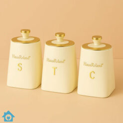 HausRoland Luxe 3 Pcs Jars Set - White