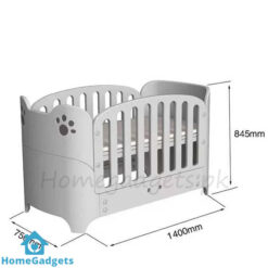 Infantes Baby Fiber Wooden Cot Grey – Premium Baby Bed with Safety Rails & Wheels 9 Infantes Baby Fiber Wooden Cot Grey