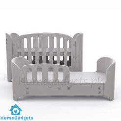 Infantes Baby Fiber Wooden Cot Grey – Premium Baby Bed with Safety Rails & Wheels 8 Infantes Baby Fiber Wooden Cot Grey