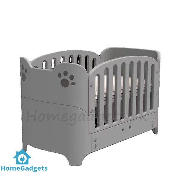 Infantes Baby Fiber Wooden Cot Grey – Premium Baby Bed with Safety Rails & Wheels 3 Infantes Baby Fiber Wooden Cot Grey