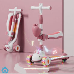 Kids Rabbit Scooter with Seat & Carrot Basket