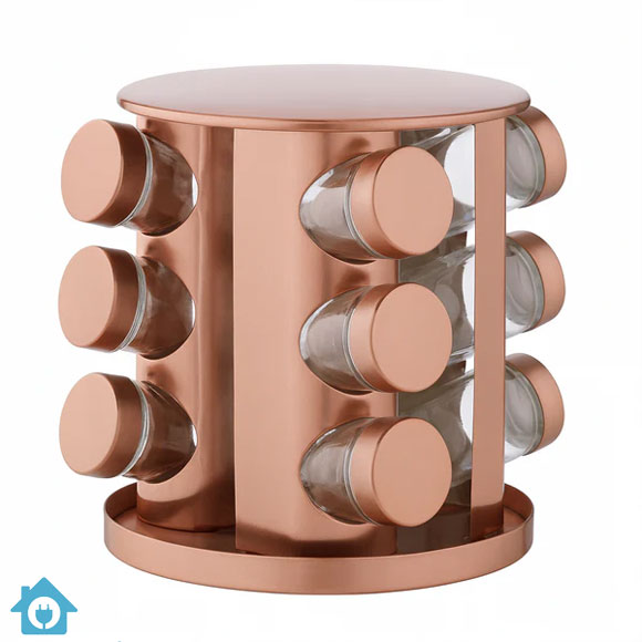 Metal Brass Revolving Spice Jars Organizer 12 Pcs 2 Metal Brass Revolving Spice Jars Organizer 12 Pcs