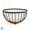 Metal Fruit & Vegetable Basket Wooden Base