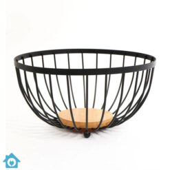 Metal Fruit & Vegetable Basket Wooden Base