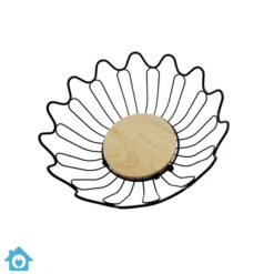 Metal Fruit & Vegetable Basket Wooden Base