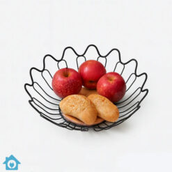 Metal Fruit & Vegetable Basket Wooden Base
