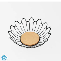 Metal Fruit & Vegetable Basket Wooden Base