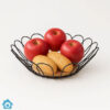 Metal Fruit & Vegetable Basket Wooden Base 4 Metal Fruit & Vegetable Basket Wooden Base
