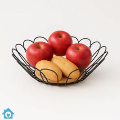 Metal Fruit & Vegetable Basket Wooden Base