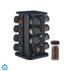 Modern Plastic Glass Revolving Spice Jars Set 16 Pcs