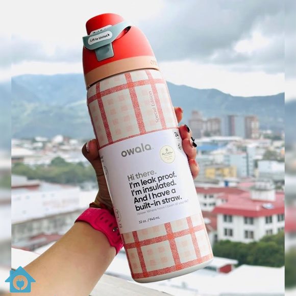 Owala FreeSip Water Bottle 32oz - Gingham 1 Owala FreeSip Water Bottle 32oz - Gingham