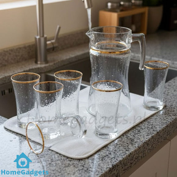 Pasabahce Glass Water Set Golden Line 7 Pcs 3 Pasabahce Glass Water Set Golden Line 7 Pcs