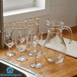 Pasabahce Glass Water Set Golden Line 7 Pcs
