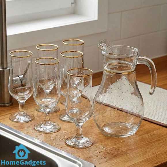 Pasabahce Glass Water Set Golden Line 7 Pcs 2 Pasabahce Glass Water Set Golden Line 7 Pcs