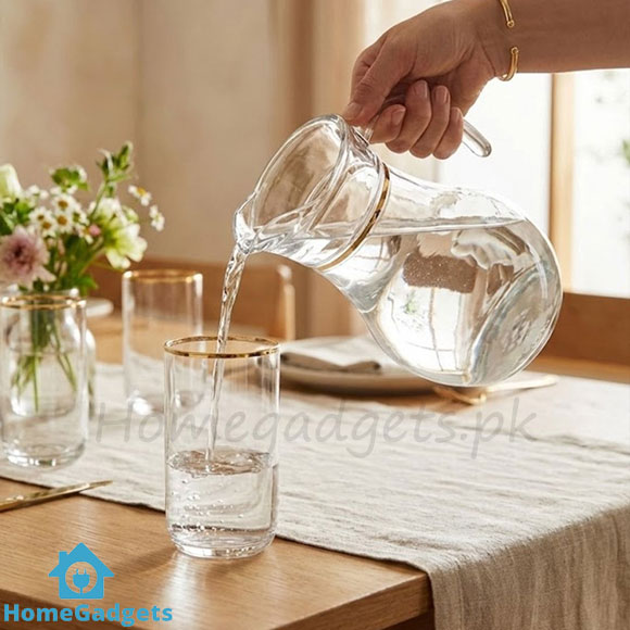 Pasabahce Glass Water Set Golden Line 7 Pcs 1 Pasabahce Glass Water Set Golden Line 7 Pcs