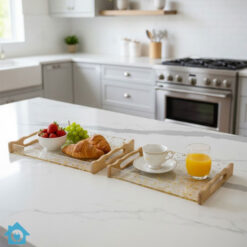 Premium Wooden Acrylic Tray Set of 2