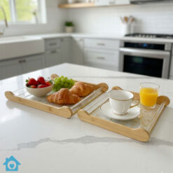 Premium Wooden Acrylic Tray Set of 2