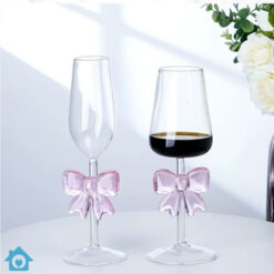 1 Piece Elegant Large Pink Bow Red Wine Glass Goblet