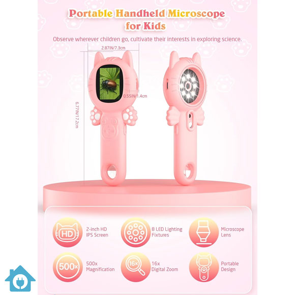 2 in 1 Microscope Camera for Kids – Mini Handheld Science Toy with Multiple Viewing Angles 5 2 in 1 Microscope Camera for Kids