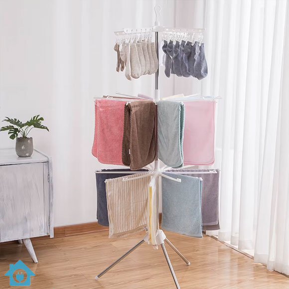 3-Tier Foldable Drying Rack – Stainless Steel Towel & Baby Clothes Rack 5 3 Tier Foldable Drying Rack