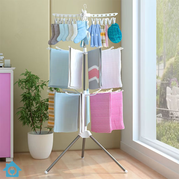 3-Tier Foldable Drying Rack – Stainless Steel Towel & Baby Clothes Rack 1 3 Tier Foldable Drying Rack