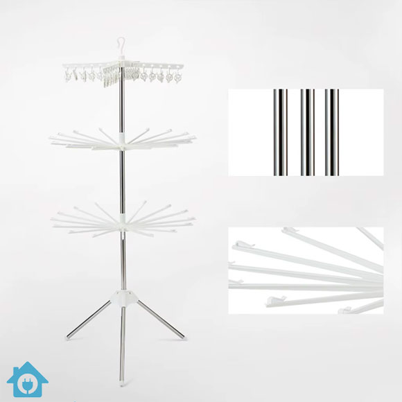 3-Tier Foldable Drying Rack – Stainless Steel Towel & Baby Clothes Rack 4 3 Tier Foldable Drying Rack