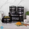 4 Piece Metal Bread Box Storage Organizer