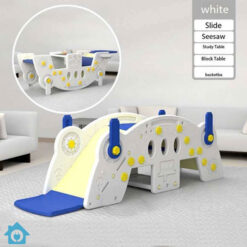 5 in 1 Kids Indoor Slide Seesaw – Study Table & Basketball Game 10 5 in 1 Kids Indoor Play Set