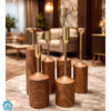 6pcs Wood Texture Candle Stand