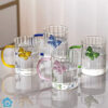 Borosilicate 3D Butterfly Striped Glass Cup Set of 4