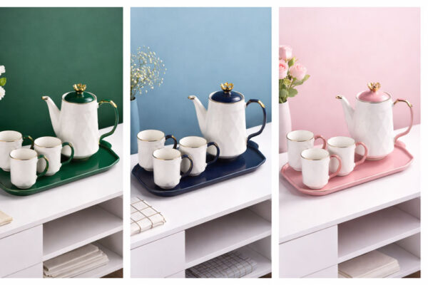Ceramic Tea Set With Tray
