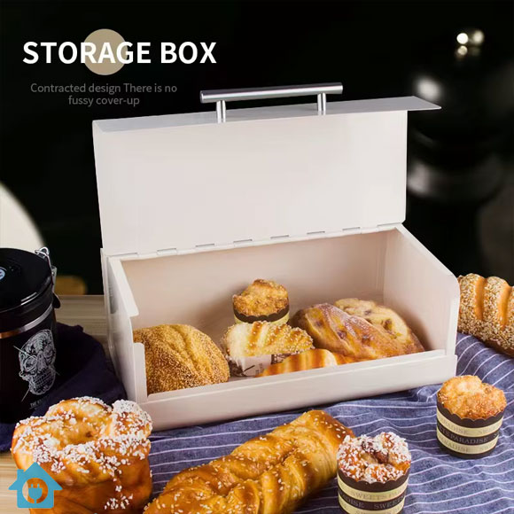 Countertop Bread Box – Bread Storage Organizer with Lid 4 Bread Container