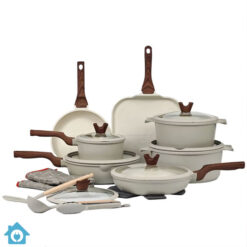 Donnor Aluminum Granite Marble Stone Coated Cookware Set 21 Pcs