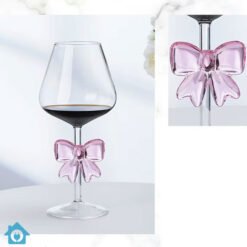 Elegant Pink Bow Red Wine Glass Goblet 1 Piece