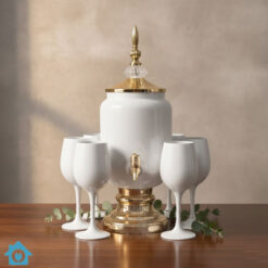 Fancy Glass Juice Dispenser & Glass Set