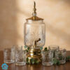 Fancy Glass Juice Dispenser & Glass Set