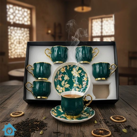 Floral Bone China Tea Cup Saucer Set with Gold Rim 1 Floral Bone China Tea Cup Saucer Set with Gold Rim