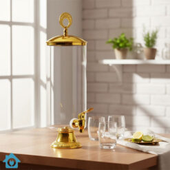 Glass Beverage Dispenser 3.5 Liter with Golden Lid