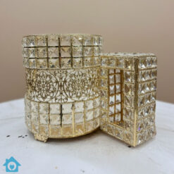 Golden Crystal Tissue & Dustbin Set