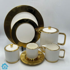 Golden Embrace Tea Set White & Gold 24 Pcs